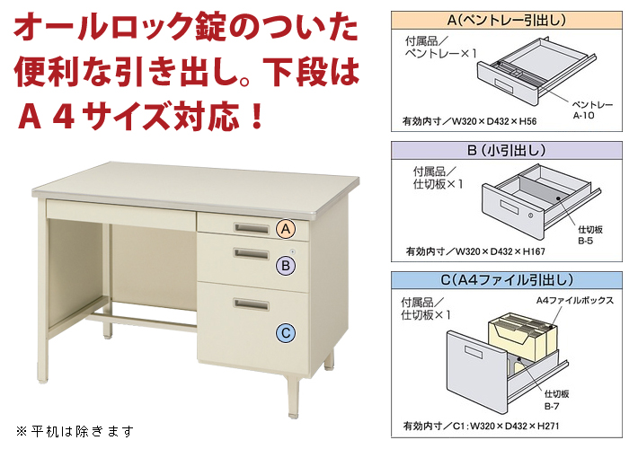 事務机100CGシリーズ（旧JISデスク）の特長