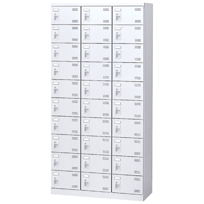 SLBW-30-T3 内筒交換錠式 30人用 シューズボックス ホワイト SLBW-30-T3