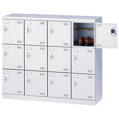 SLBW-M412-T3 内筒交換錠式 12人用 シューズボックス ホワイト SLBW-M412-T3
