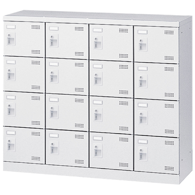 SLBW-M416-K2 カギなし 16人用 シューズボックス ホワイト SLBW-M416-K2