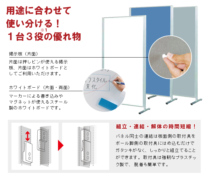 ホワイトボードパーティションの特長